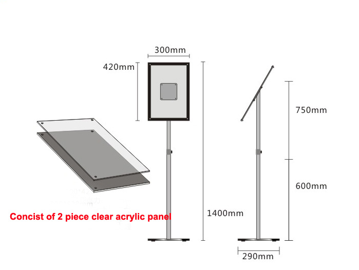 adjustable poster frame floor